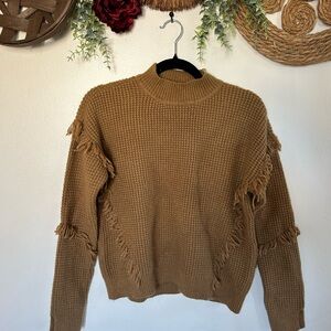 Michael Kors Tan Fringe Sweater size medium
